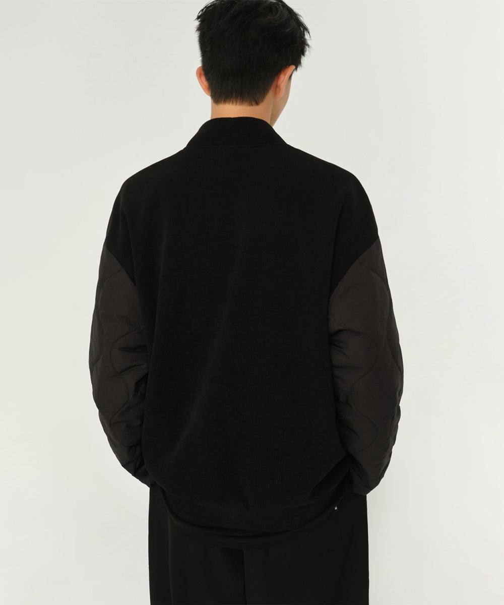 CORDUROY COLLARLESS JACKET