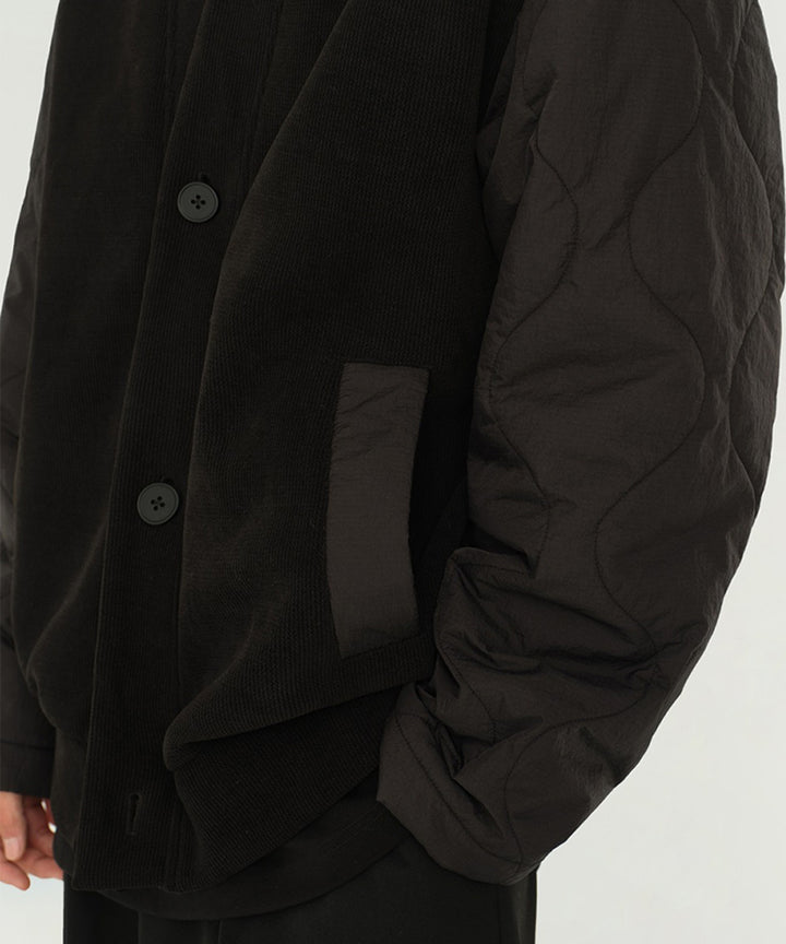 CORDUROY COLLARLESS JACKET