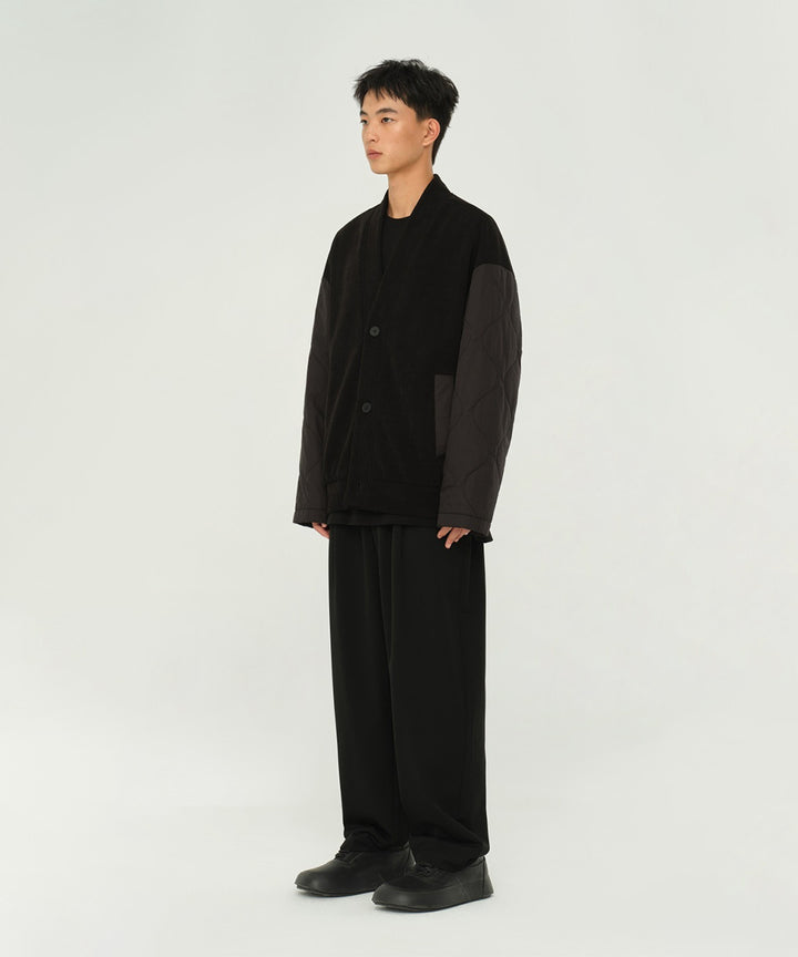 CORDUROY COLLARLESS JACKET