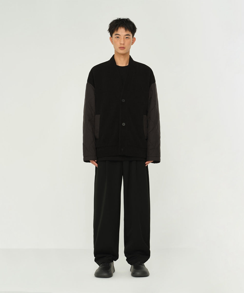 CORDUROY COLLARLESS JACKET