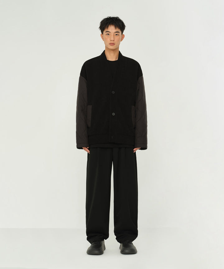 CORDUROY COLLARLESS JACKET