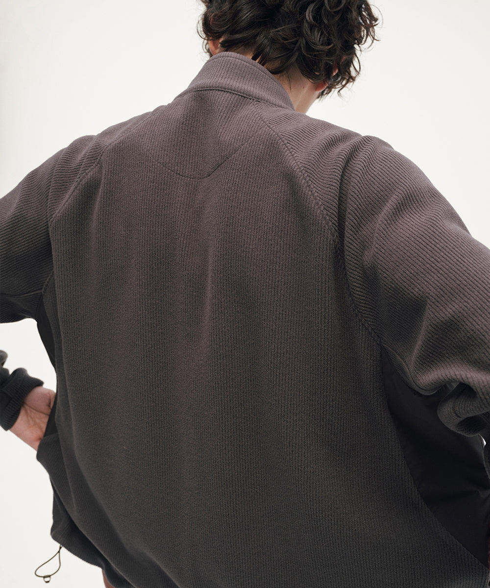 CORDUROY JERSEY STAND ZIP UP