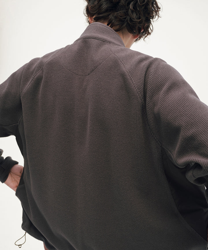 CORDUROY JERSEY STAND ZIP UP