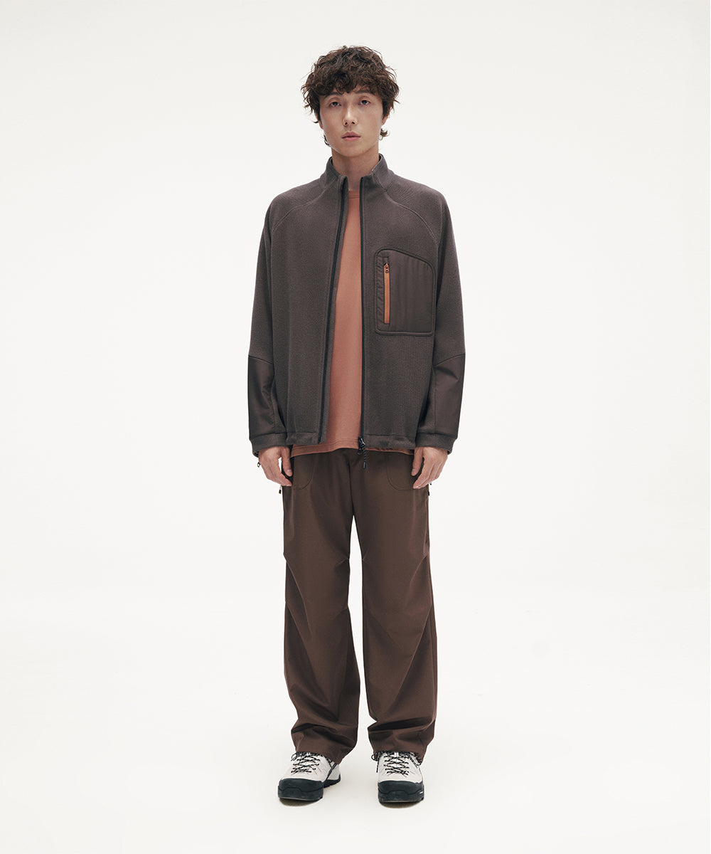 CORDUROY JERSEY STAND ZIP UP