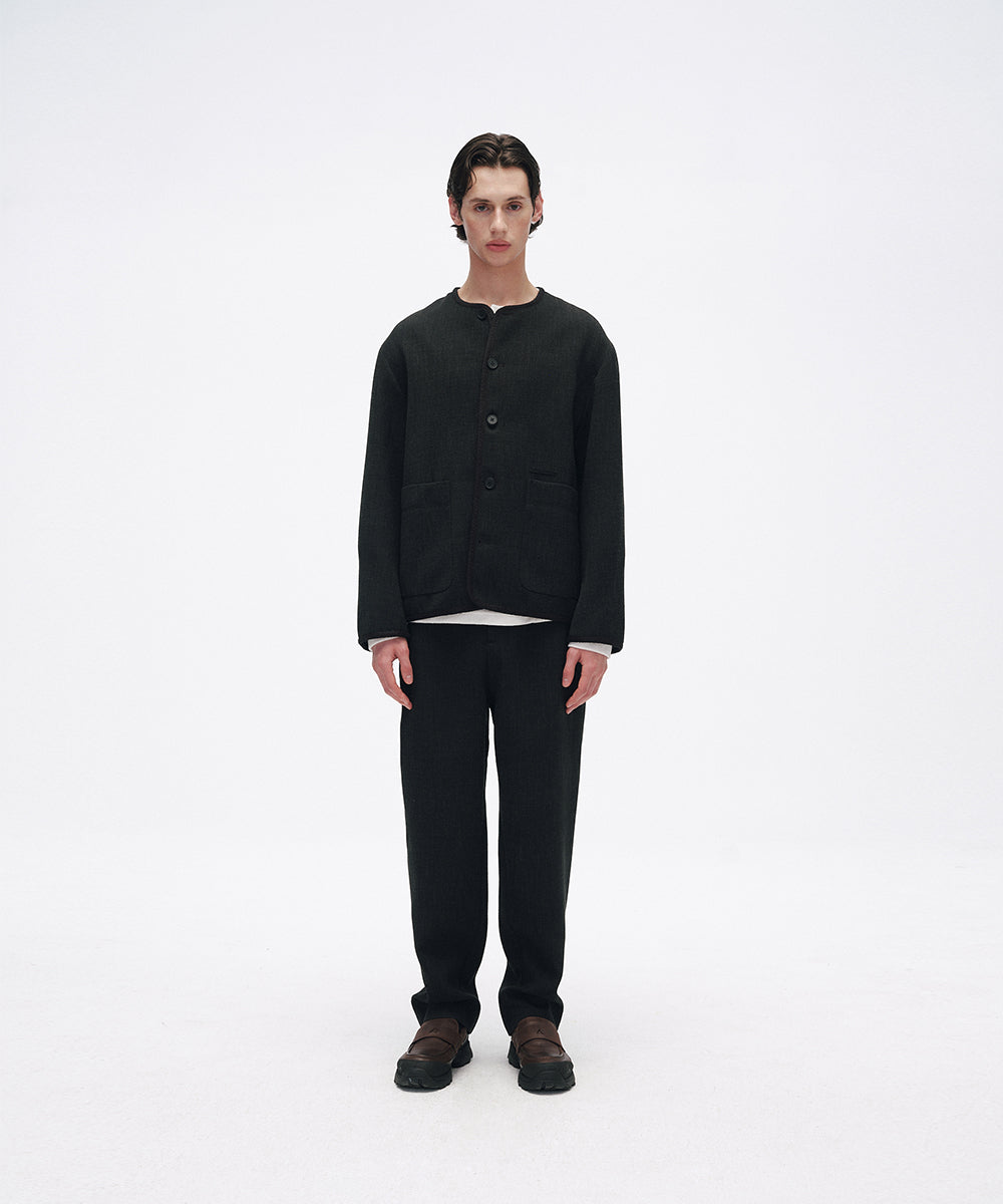 COLLARLESS JACKET