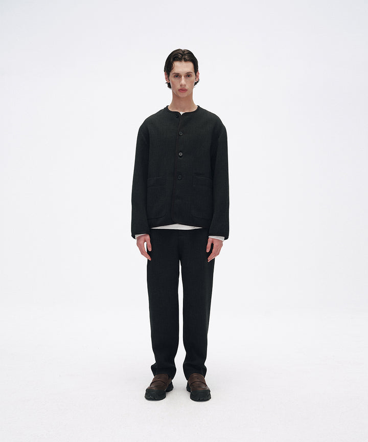 COLLARLESS JACKET
