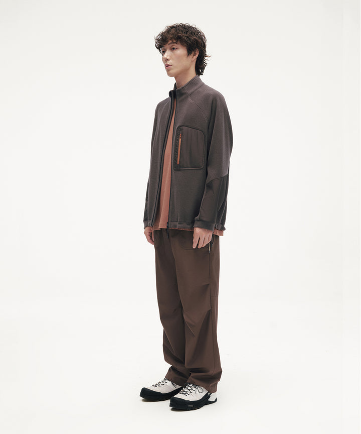 CORDUROY JERSEY STAND ZIP UP