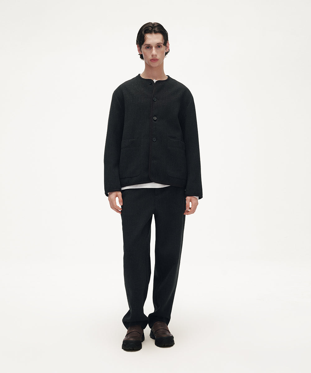COLLARLESS JACKET