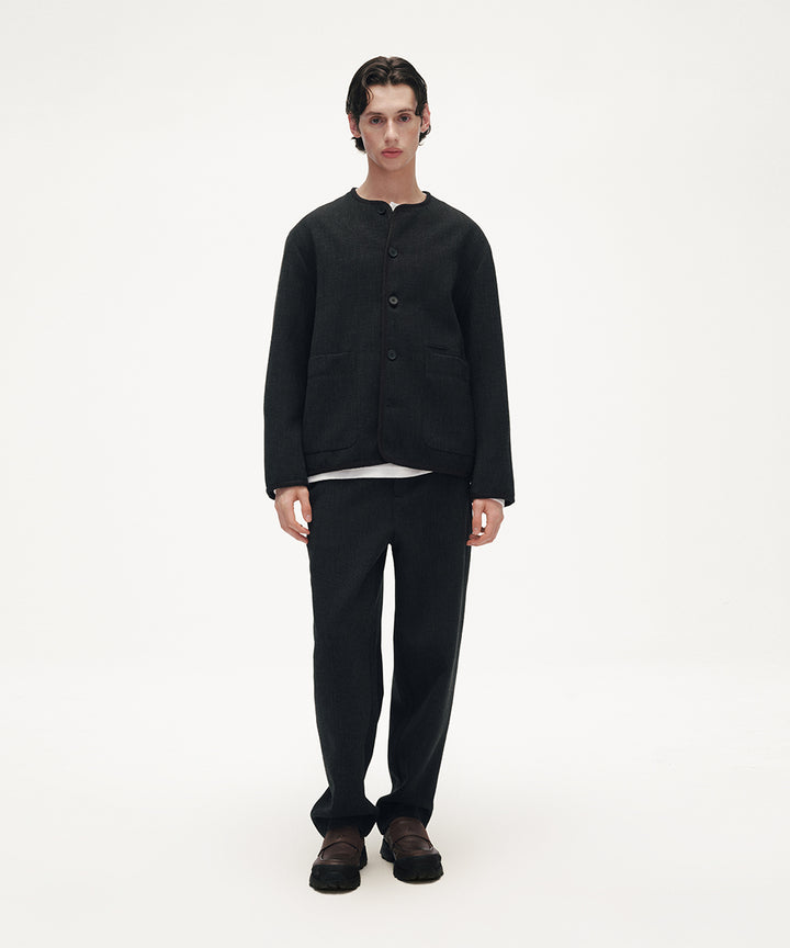 COLLARLESS JACKET