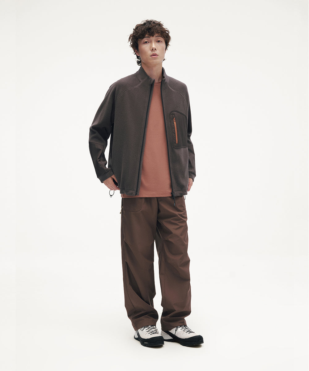 CORDUROY JERSEY STAND ZIP UP