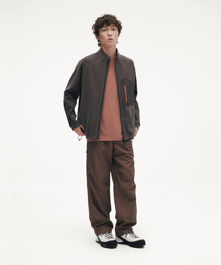 CORDUROY JERSEY STAND ZIP UP