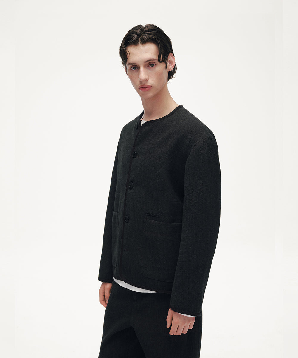 COLLARLESS JACKET