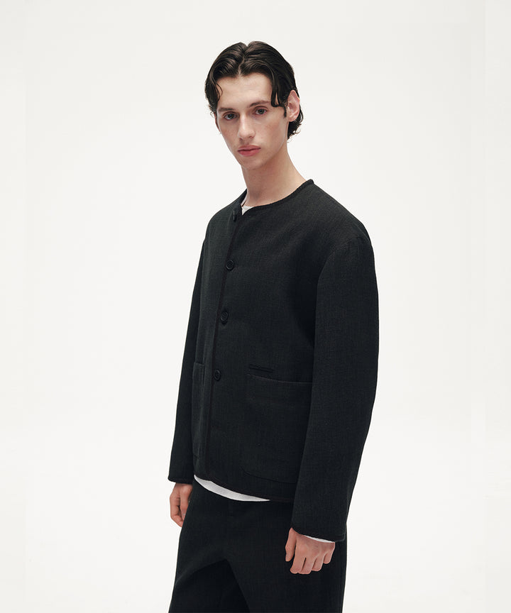 COLLARLESS JACKET