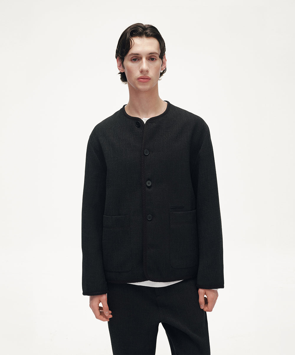 COLLARLESS JACKET