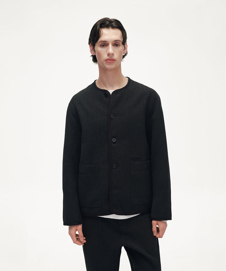 COLLARLESS JACKET