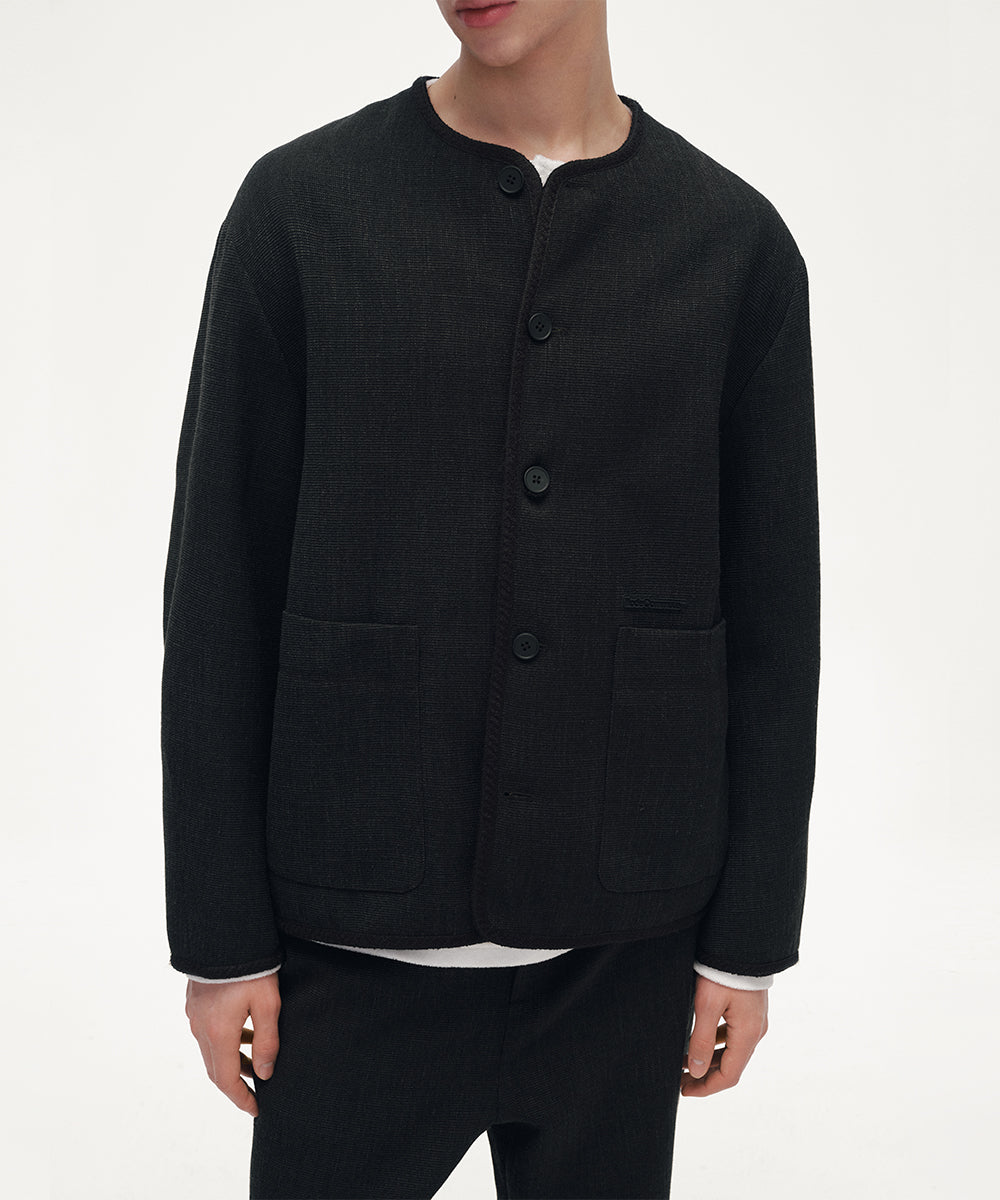 COLLARLESS JACKET