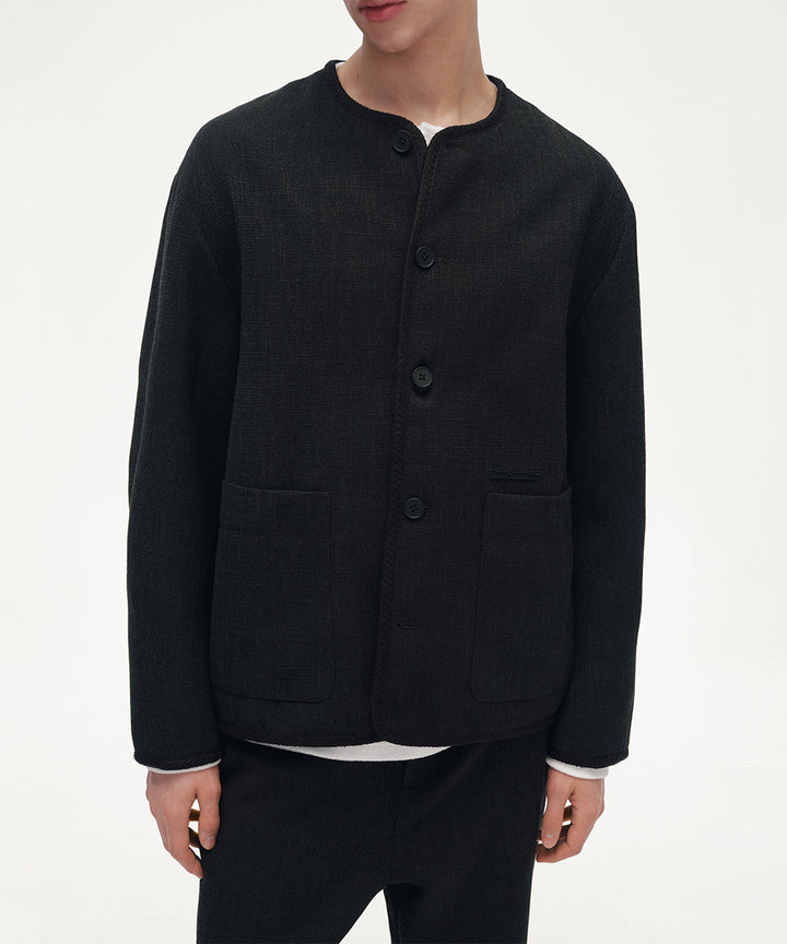 COLLARLESS JACKET