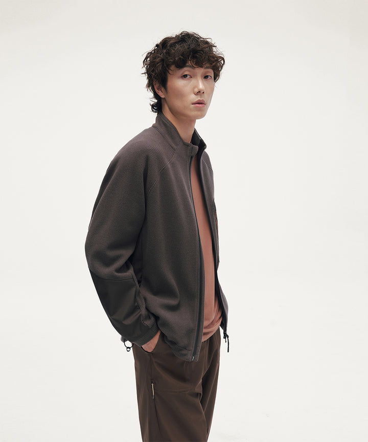 CORDUROY JERSEY STAND ZIP UP