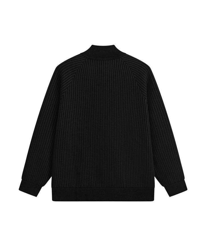 ZIP UP RIB KNIT