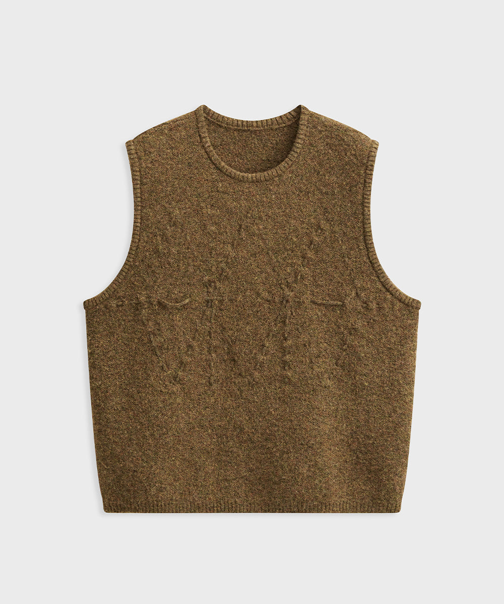 CREW NECK KNIT VEST