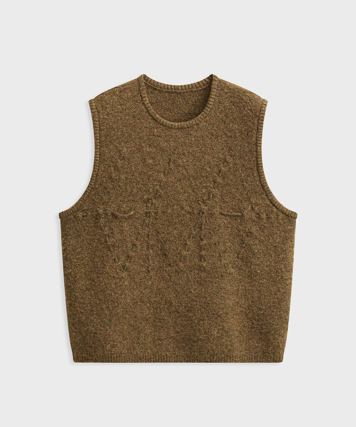 CREW NECK KNIT VEST
