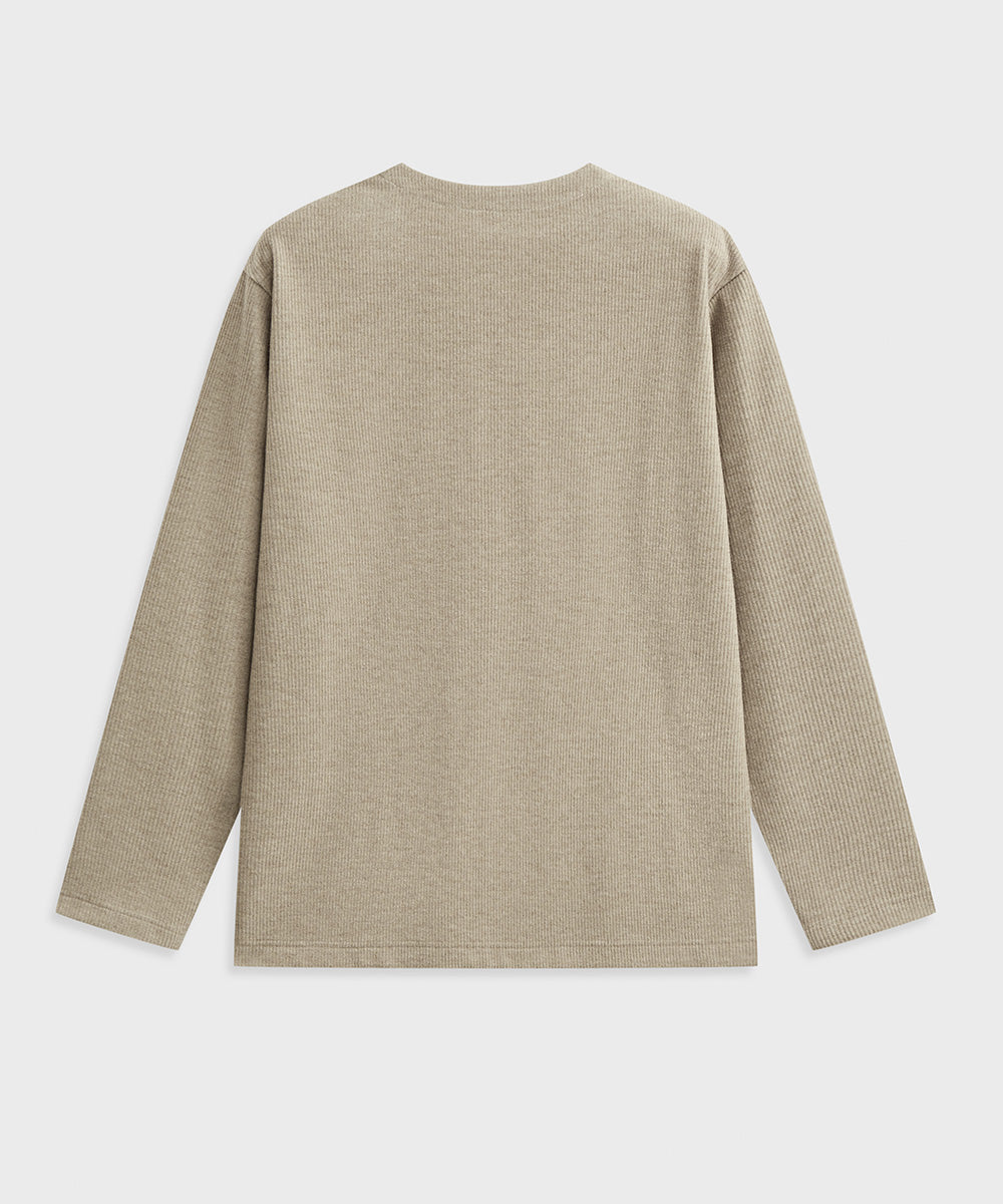 HENLEY NECK SWEATSHIRT