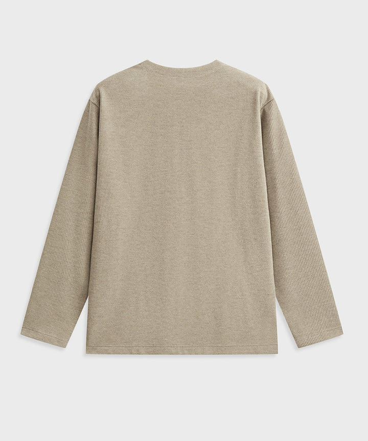 HENLEY NECK SWEATSHIRT