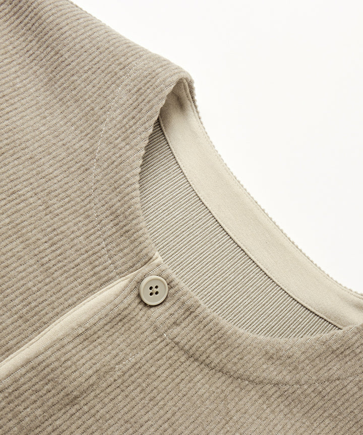 HENLEY NECK SWEATSHIRT