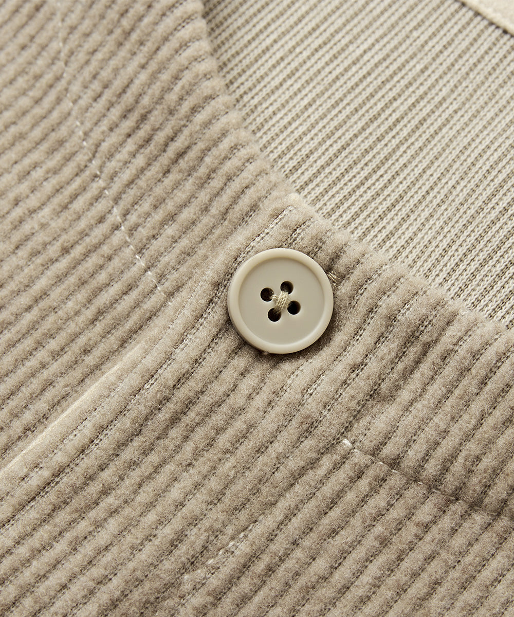 HENLEY NECK SWEATSHIRT