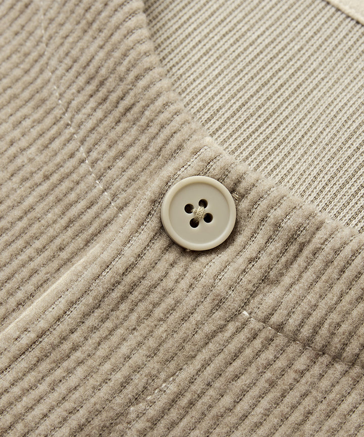 HENLEY NECK SWEATSHIRT