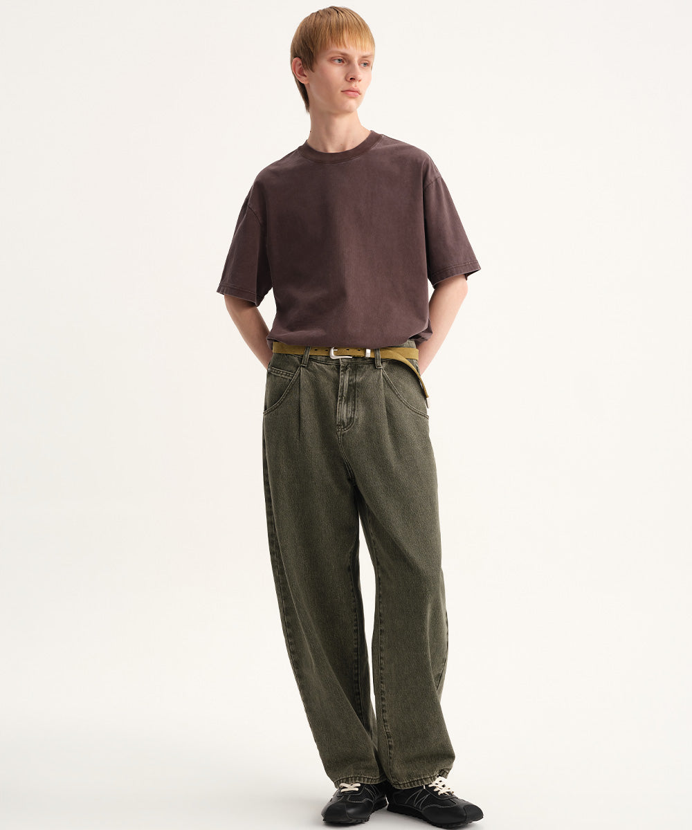 Washed Jersey Crew Neck T-Shirt