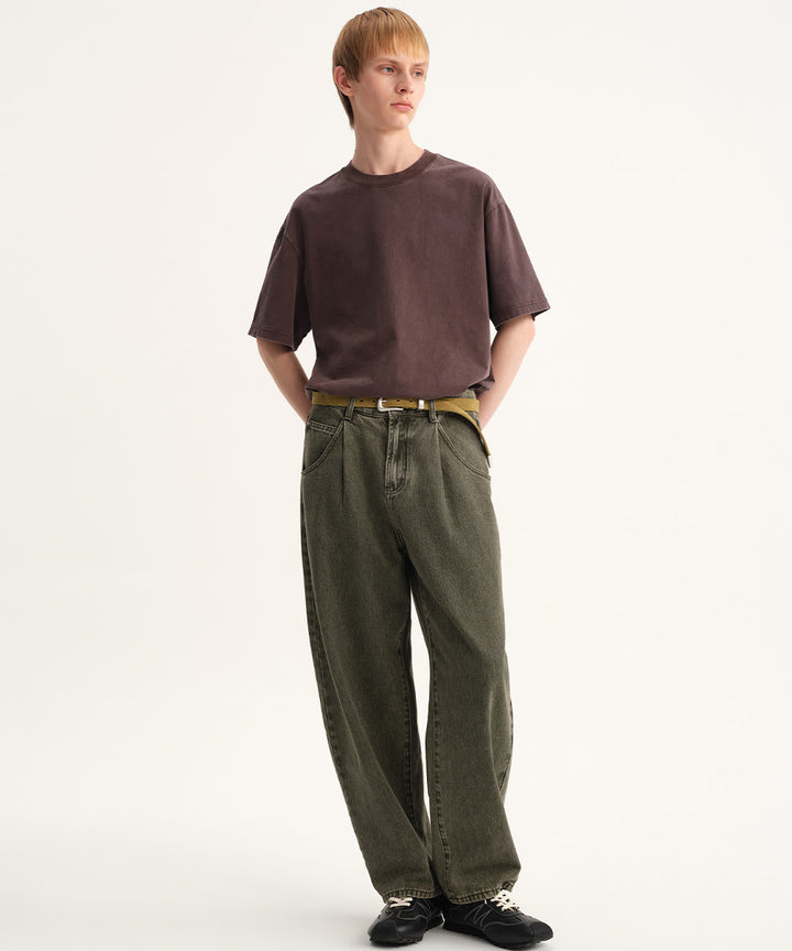 Washed Jersey Crew Neck T-Shirt