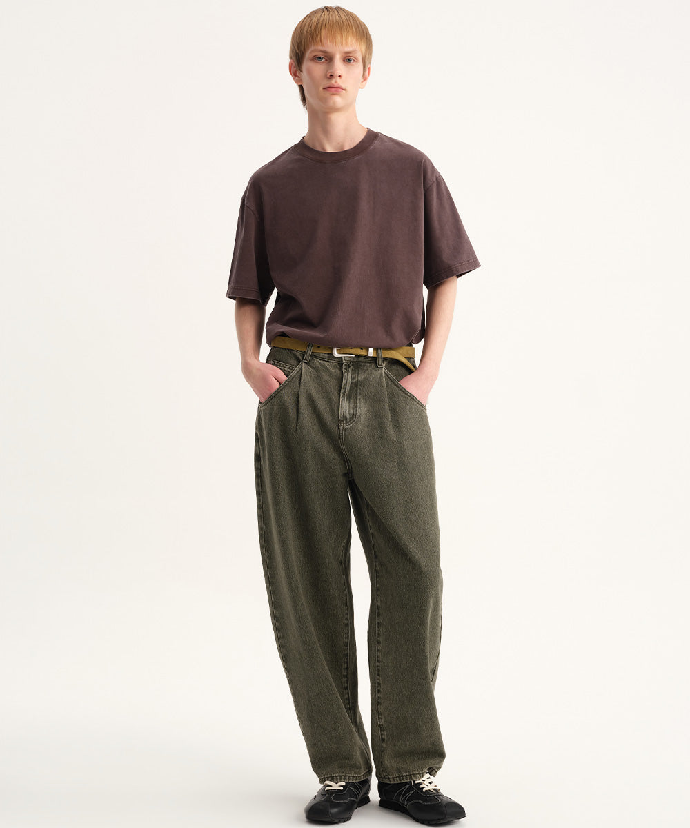 Washed Jersey Crew Neck T-Shirt