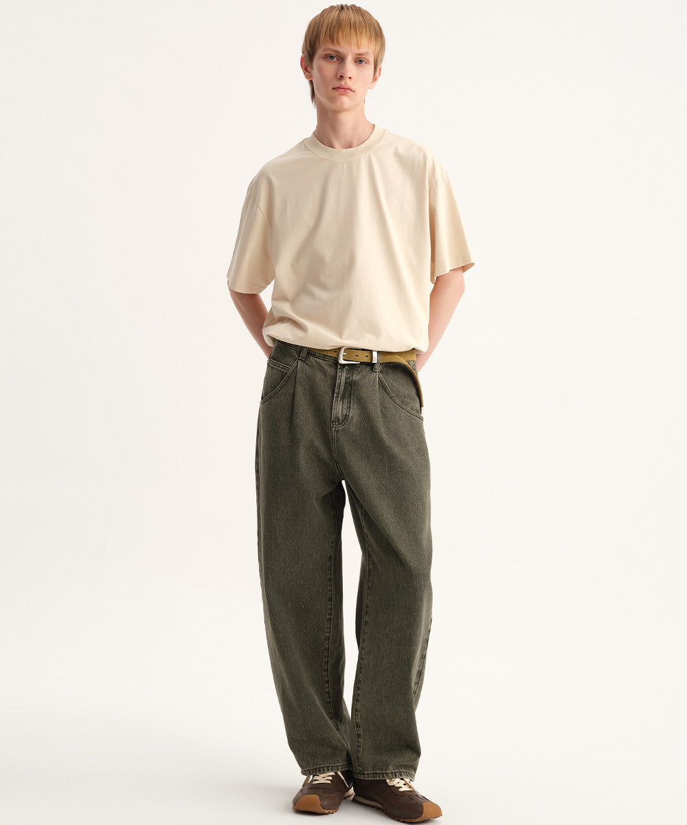 Washed Jersey Crew Neck T-Shirt