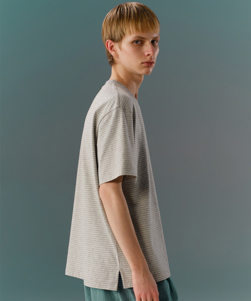 Yarn-Dyed Striped Crew Neck S/S T-Shirt