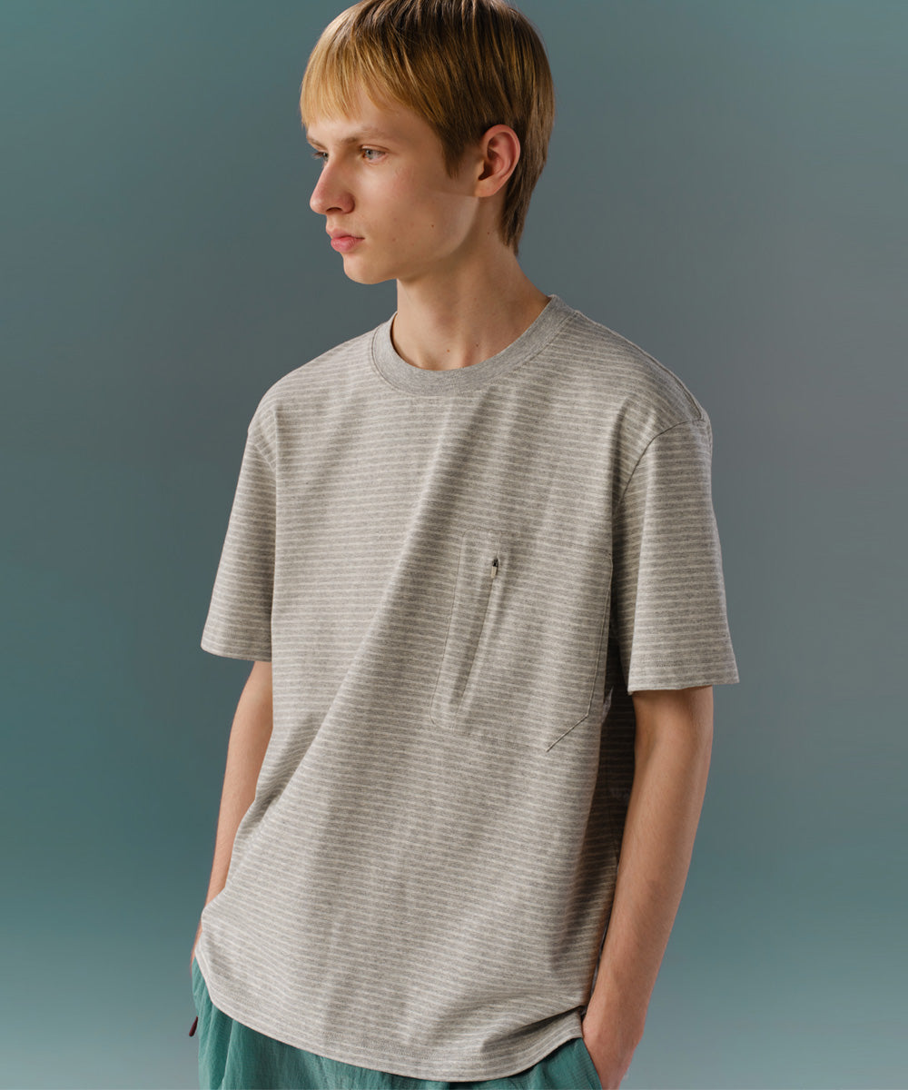 Yarn-Dyed Striped Crew Neck S/S T-Shirt