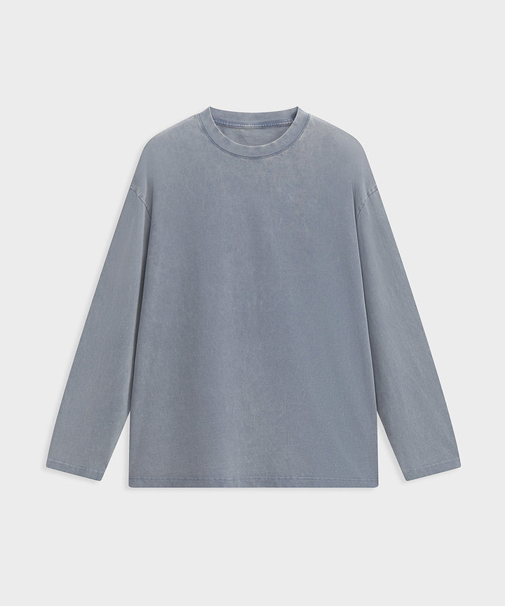 Garment-Dyed Crew Neck L/S T-Shirt