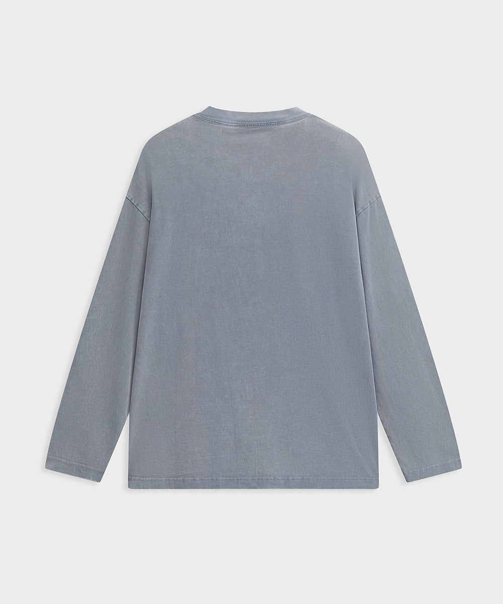 Garment-Dyed Crew Neck L/S T-Shirt