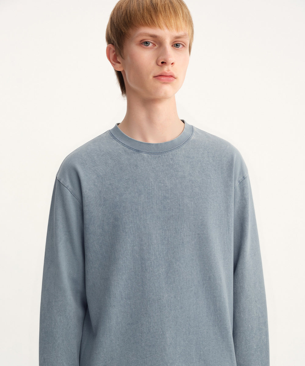 Garment-Dyed Crew Neck L/S T-Shirt