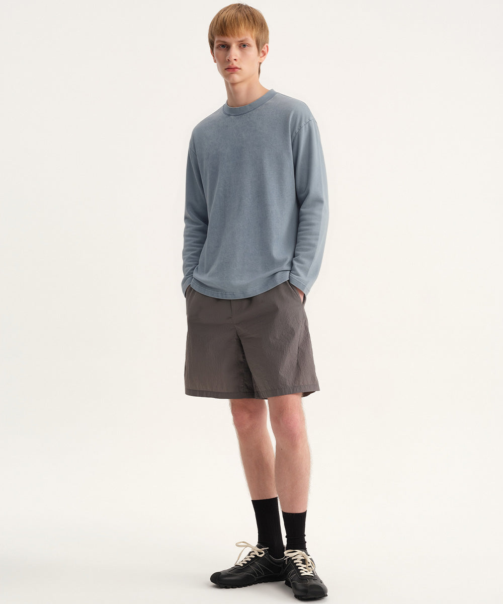 Garment-Dyed Crew Neck L/S T-Shirt