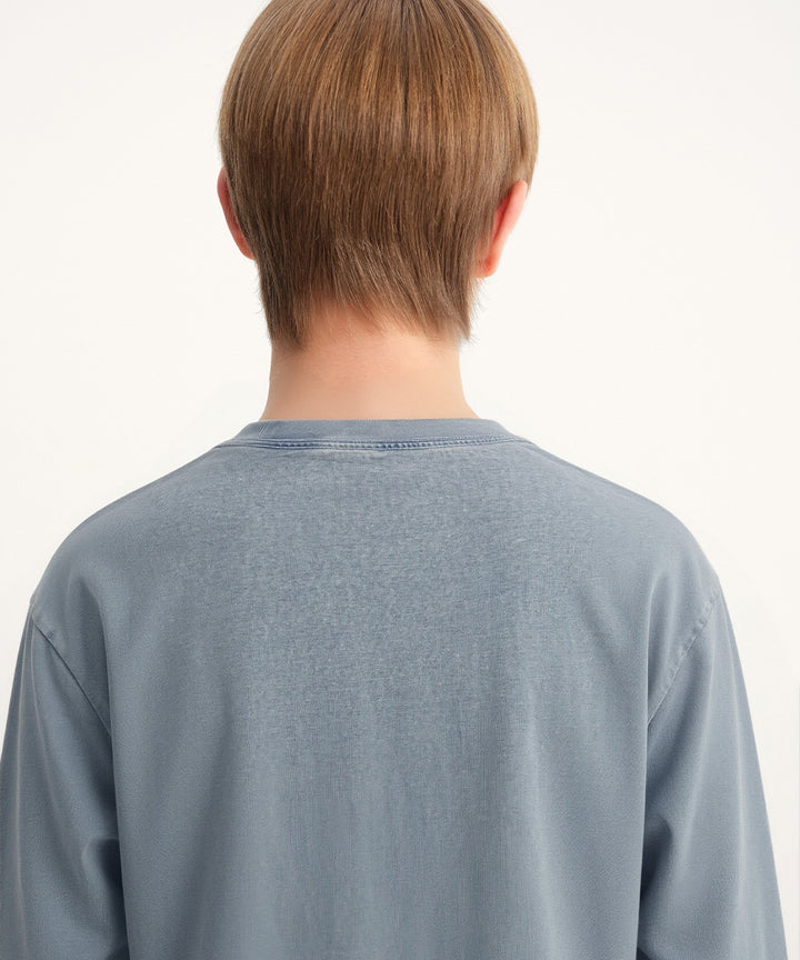 Garment-Dyed Crew Neck L/S T-Shirt