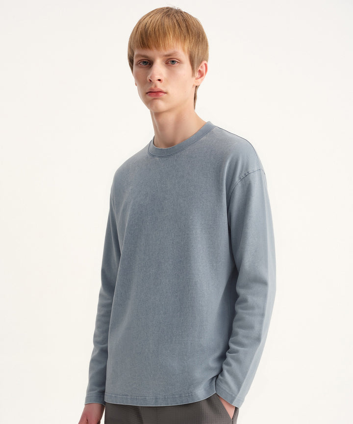 Garment-Dyed Crew Neck L/S T-Shirt