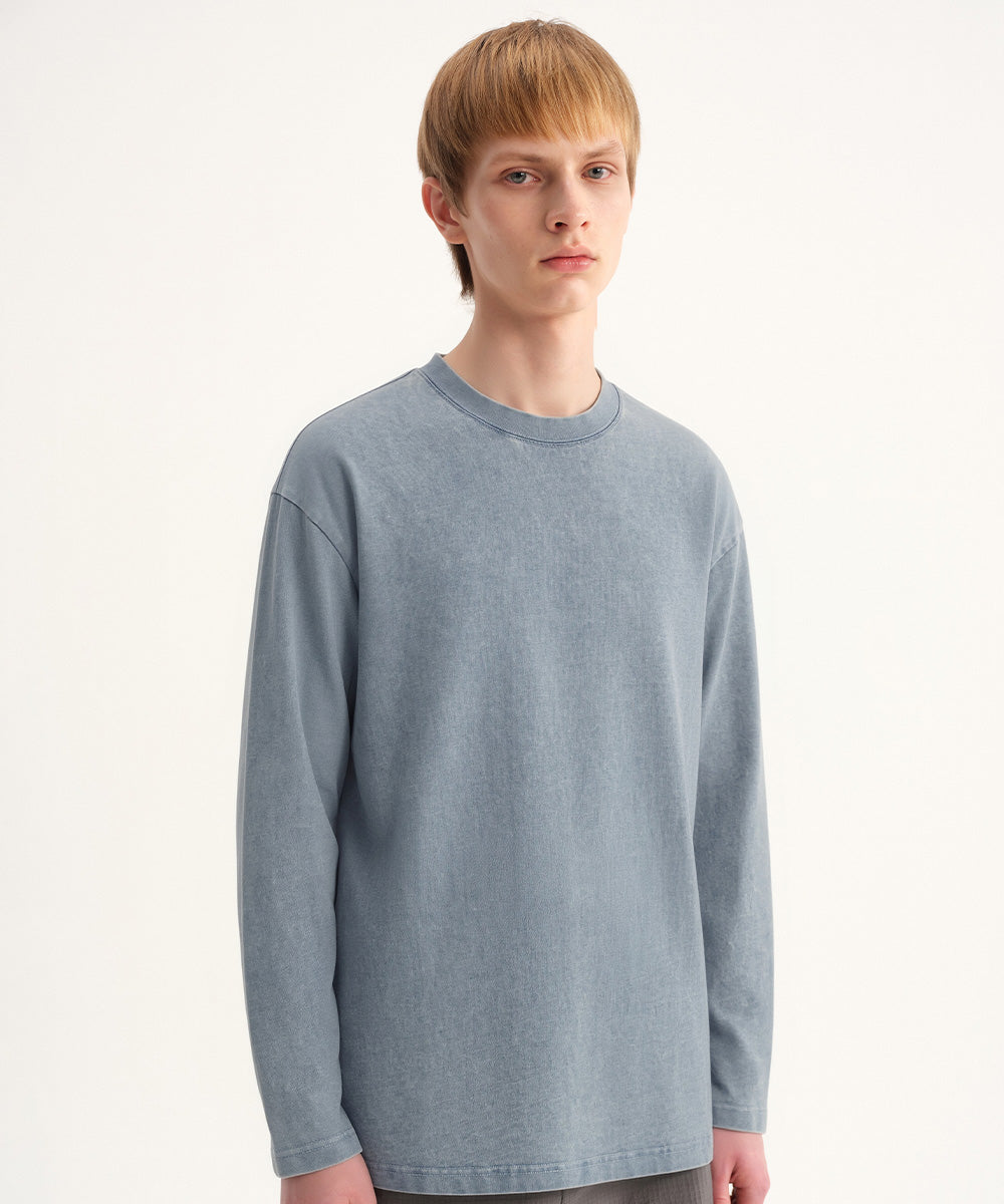 Garment-Dyed Crew Neck L/S T-Shirt