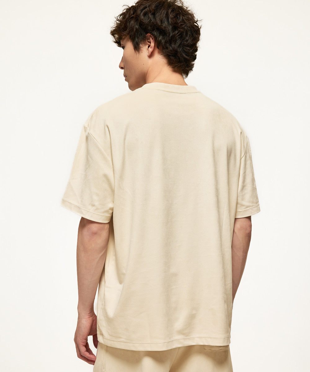 Fake Suede Crewneck T-Shirt