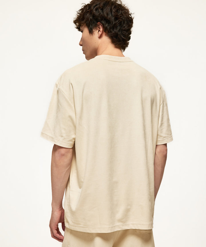 Fake Suede Crewneck T-Shirt
