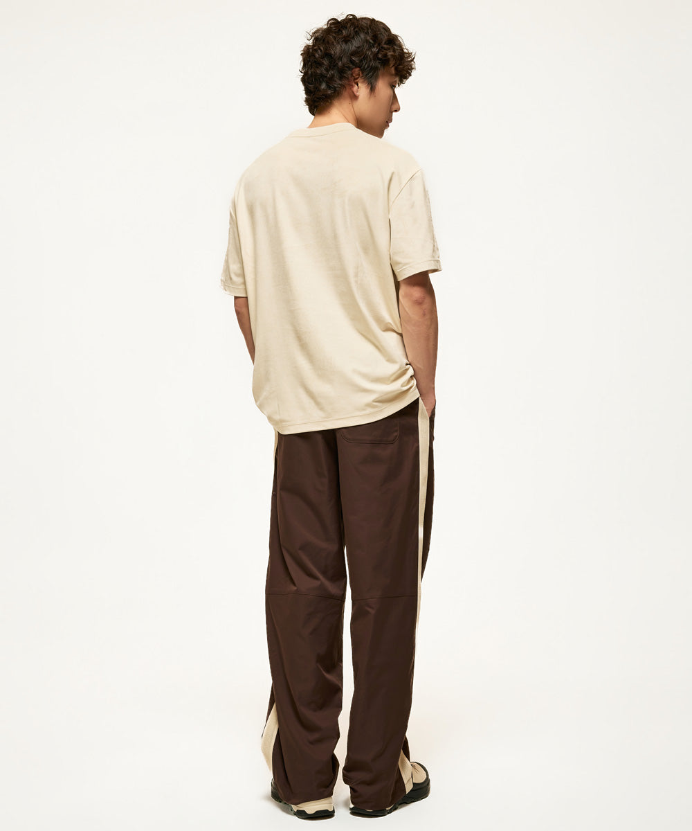 Fake Suede Crewneck T-Shirt