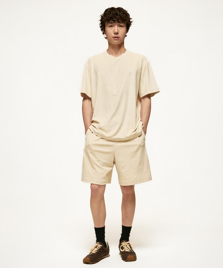 Fake Suede Crewneck T-Shirt