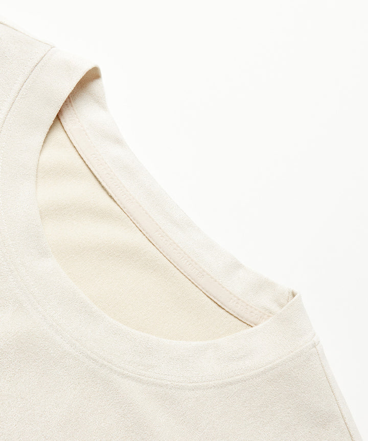 Fake Suede Crewneck T-Shirt