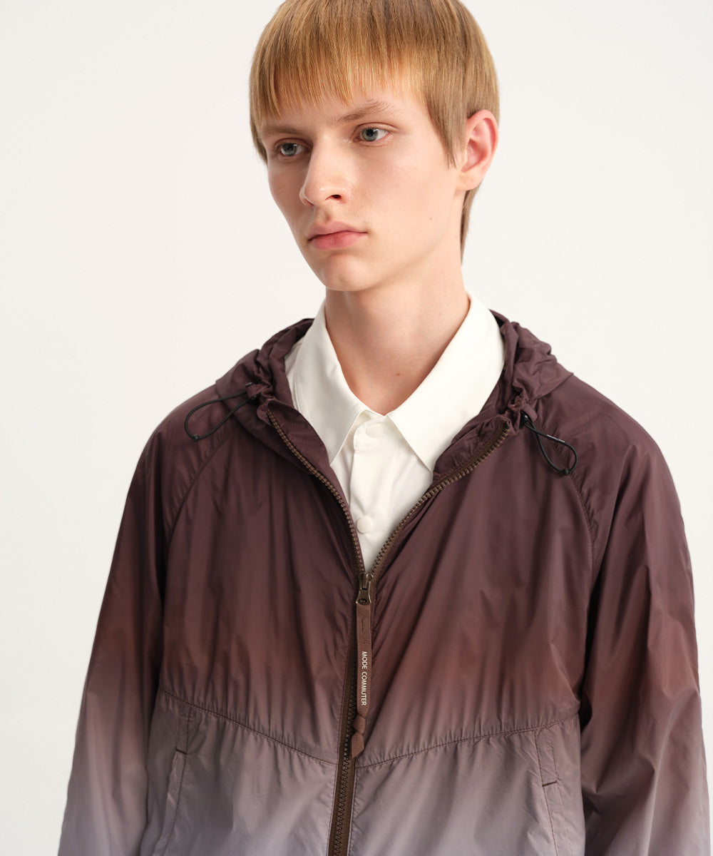 Gradient Woven Hooded Jacket