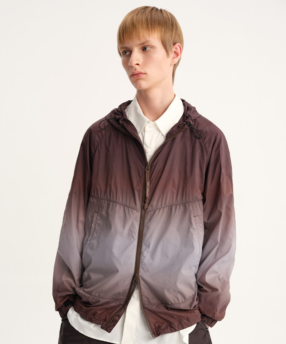 Gradient Woven Hooded Jacket